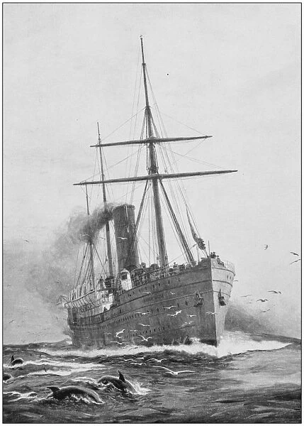 Antique photo of paintings: Ship