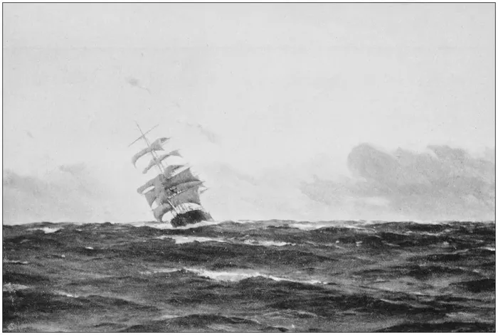Framed Print : Antique photo of paintings: Ship in sea Framed Print : Antique photo of paintings: Ship in sea