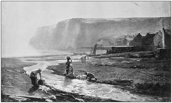 Antique photo of paintings: Staithes, Yorkshire