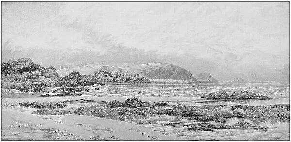 Antique photo of paintings: Trevose Head, Cornwall