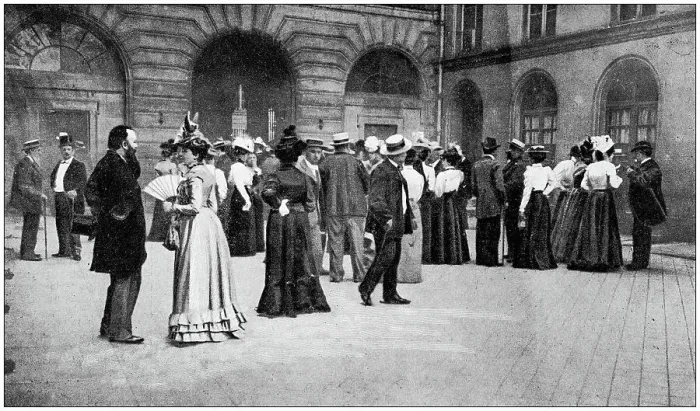 Framed Print : Antique photo: Waiting outside conservatoire Framed Print : Antique photo: Waiting outside conservatoire