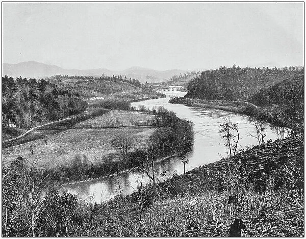 Antique photograph of America's famous landscapes: French Broad River, Asheville