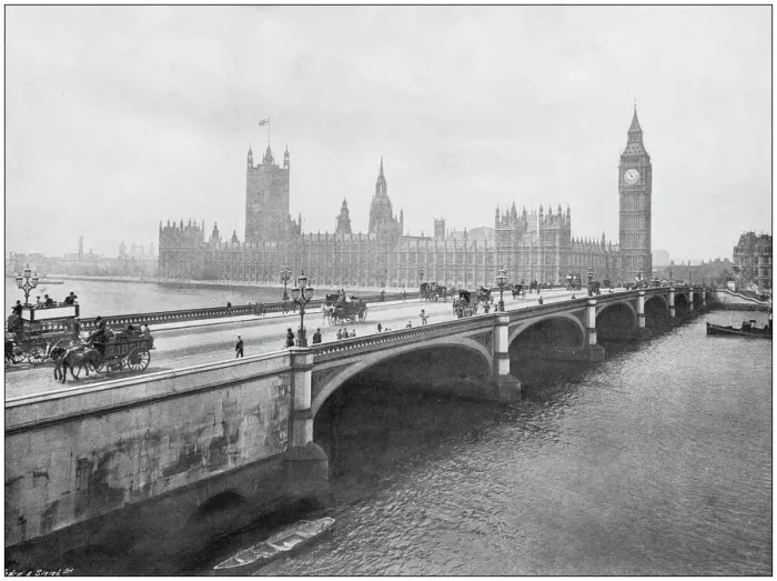 Framed Print : Antique photograph of the British Empire: Houses of Parliament, Westminster, London, England Framed Print : Antique photograph of the British Empire: Houses of Parliament, Westminster, London, England