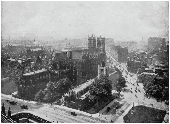 Framed Print : Antique photograph of the British Empire: Westminster Abbey from top of Clock Tower Framed Print : Antique photograph of the British Empire: Westminster Abbey from top of Clock Tower