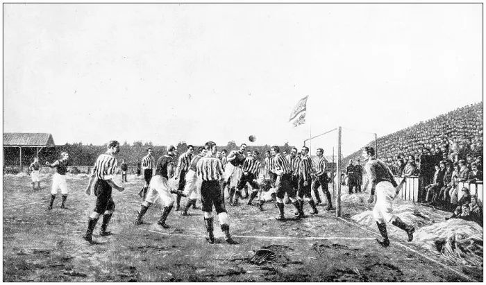 Framed Print : Antique photograph: Football match Framed Print : Antique photograph: Football match