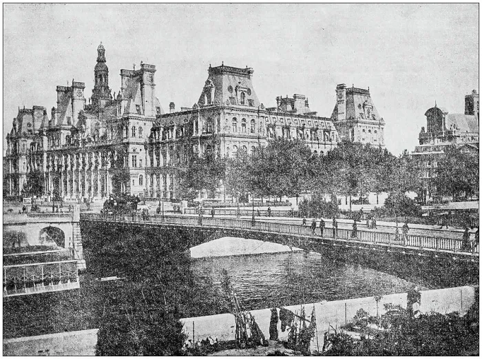 Framed Print : Antique photograph: Hotel de Ville, Paris, France Framed Print : Antique photograph: Hotel de Ville, Paris, France