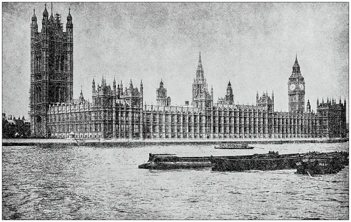 Framed Print : Antique photograph: Houses of Parliament, London Framed Print : Antique photograph: Houses of Parliament, London