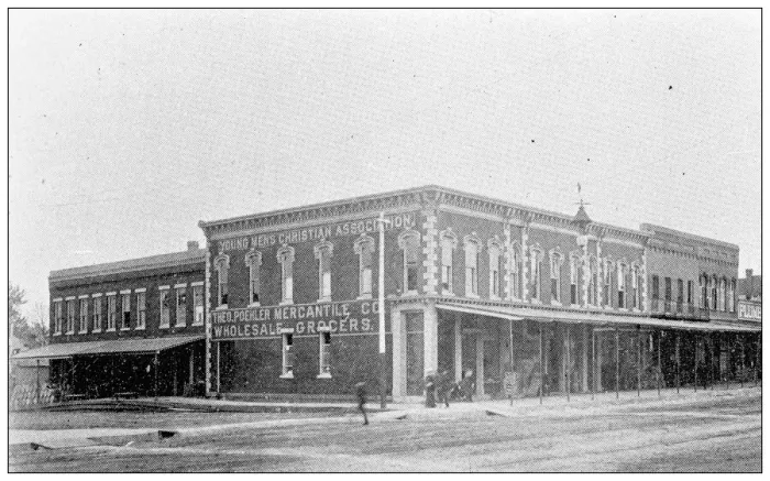 Framed Print : Antique photograph from Lawrence, Kansas, in 1898: YMCA Framed Print : Antique photograph from Lawrence, Kansas, in 1898: YMCA