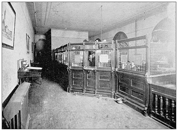 Antique photograph from Lawrence, Kansas, in 1898: Merchant national bank