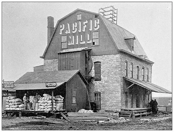 Antique photograph from Lawrence, Kansas, in 1898: Pacific Mills
