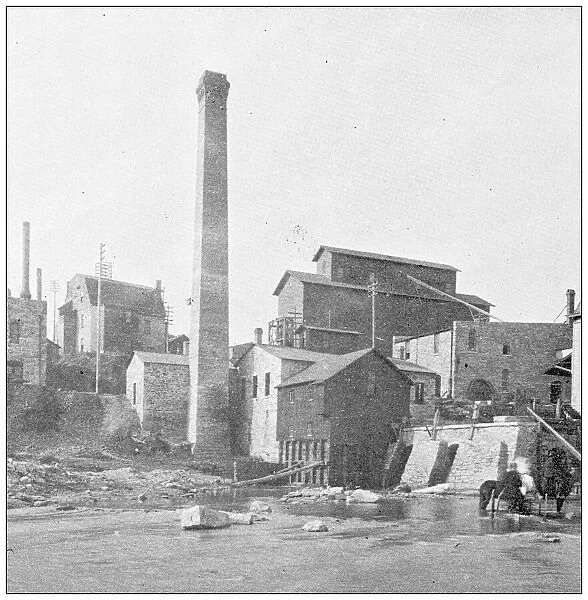 Antique photograph from Lawrence, Kansas, in 1898: Electric plant