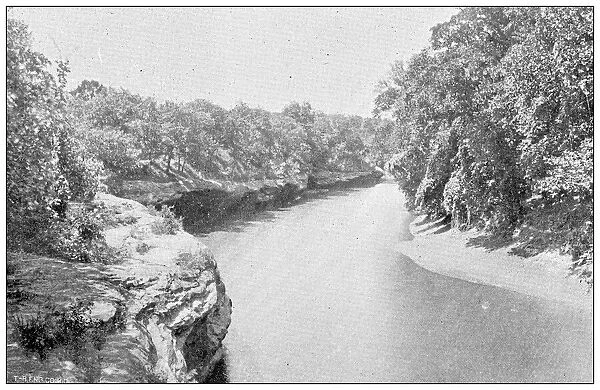 Antique photograph from Lawrence, Kansas, in 1898: Wakarusa River