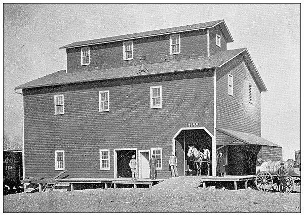 Antique photograph from Lawrence, Kansas, in 1898: Harris Gibson and Son s, Corn meal and feed mills