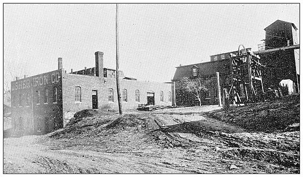 Antique photograph from Lawrence, Kansas, in 1898: Iron Foundry