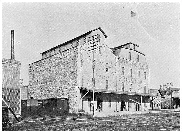 Antique photograph from Lawrence, Kansas, in 1898: Piersons Roller Mills