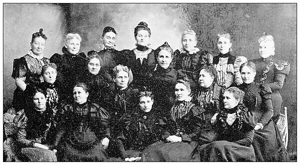 Antique photograph from Lawrence, Kansas, in 1898: Ladies Literary League