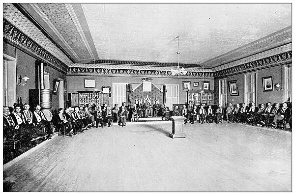 Antique photograph from Lawrence, Kansas, in 1898: Odd Fellows Lodge