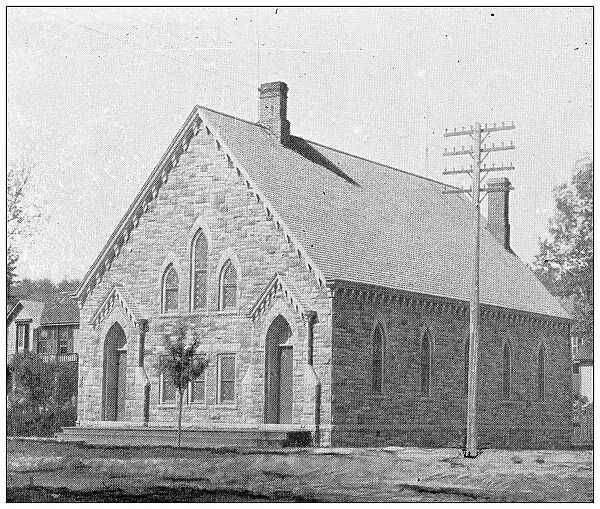 Antique photograph from Lawrence, Kansas, in 1898: First United Presbyterian Church