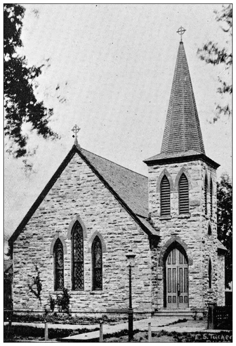 Framed Print : Antique photograph from Lawrence, Kansas, in 1898: English Lutheran Church