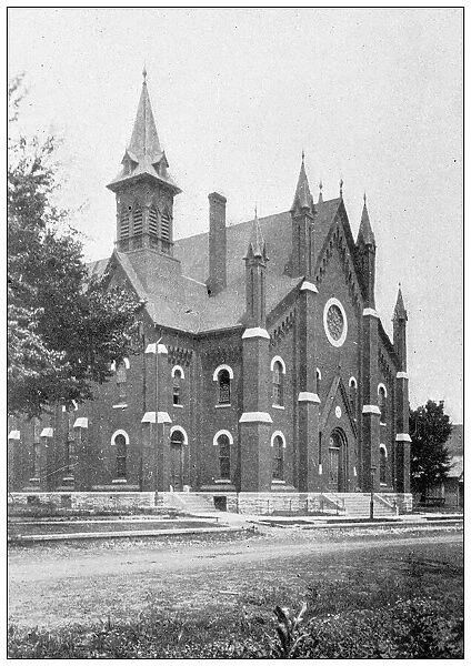 Antique photograph from Lawrence, Kansas, in 1898: Plymouth Congregational Church