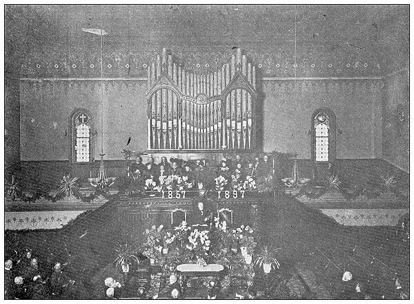 Antique photograph from Lawrence, Kansas, in 1898: congregational church