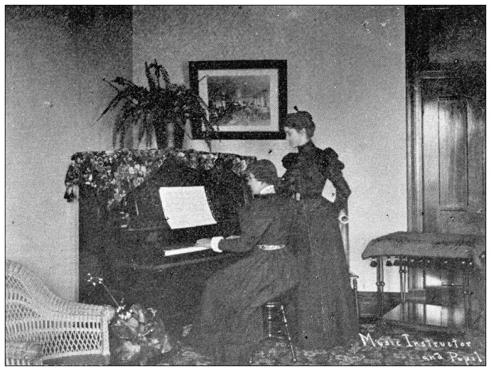 Framed Print : Antique photograph from Lawrence, Kansas, in 1898: Haskell Institute, Music Department