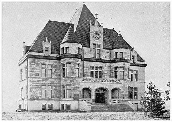 Antique photograph from Lawrence, Kansas, in 1898: University of Kansas, Physics Building