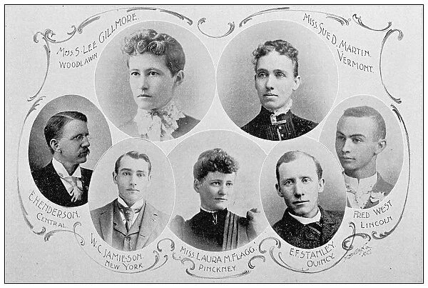 Antique photograph from Lawrence, Kansas, in 1898: Principals of Lawrence Ward Schools