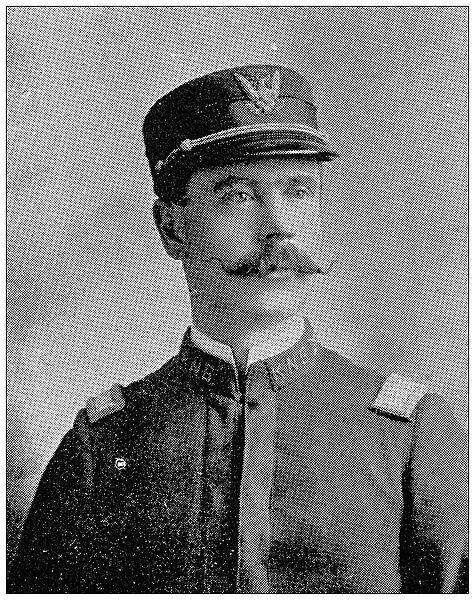 Antique photograph from Lawrence, Kansas, in 1898: National guard, Lieutenant A H Krouse