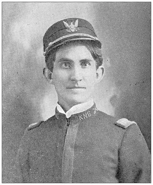 Antique photograph from Lawrence, Kansas, in 1898: National guard, Captain A G Clarke