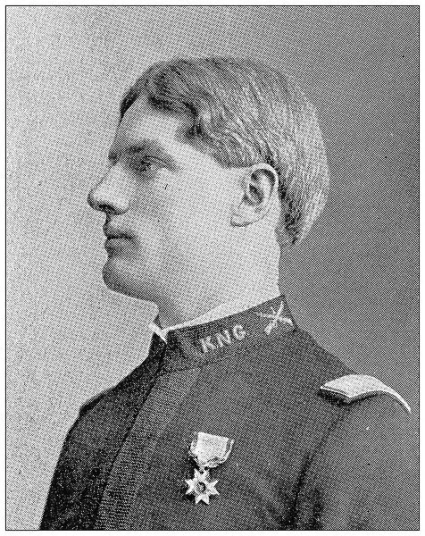 Antique photograph from Lawrence, Kansas, in 1898: National guard, Lieutenant Hugh Means