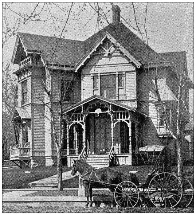 Framed Print : Antique photograph from Lawrence, Kansas, in 1898: Residential building, exterior Framed Print : Antique photograph from Lawrence, Kansas, in 1898: Residential building, exterior