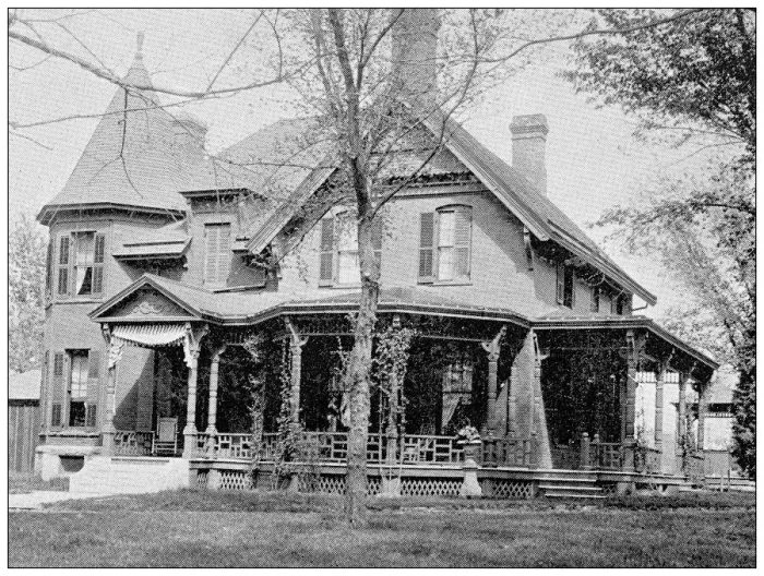 Framed Print : Antique photograph from Lawrence, Kansas, in 1898: Residential building, exterior Framed Print : Antique photograph from Lawrence, Kansas, in 1898: Residential building, exterior