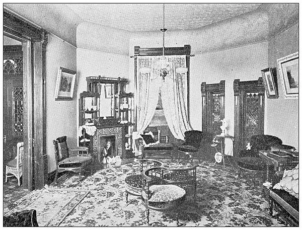 Antique photograph from Lawrence, Kansas, in 1898: Residential building, interior
