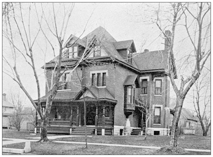 Framed Print : Antique photograph from Lawrence, Kansas, in 1898: Residential building, exterior