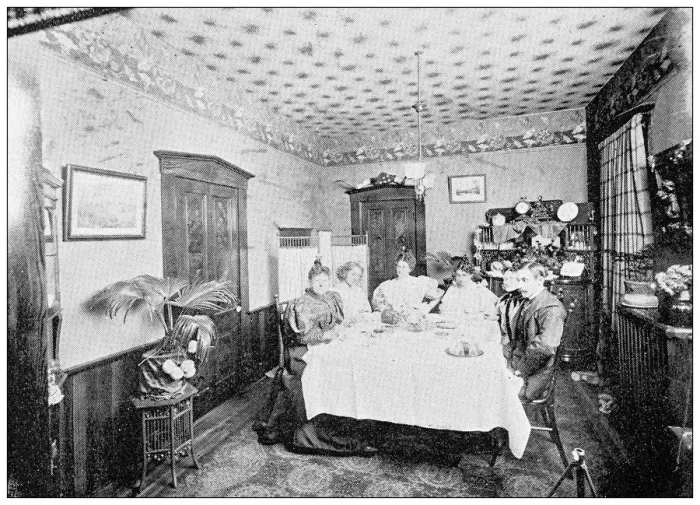Framed Print : Antique photograph from Lawrence, Kansas, in 1898: Residential building, interior Framed Print : Antique photograph from Lawrence, Kansas, in 1898: Residential building, interior