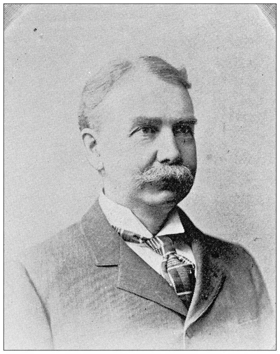 Framed Print : Antique photograph from Lawrence, Kansas, in 1898: George Innis, Postmaster Framed Print : Antique photograph from Lawrence, Kansas, in 1898: George Innis, Postmaster