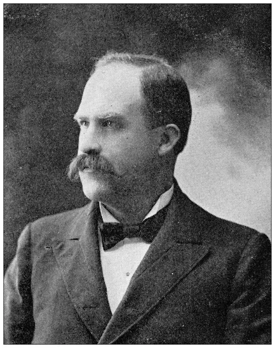 Framed Print : Antique photograph from Lawrence, Kansas, in 1898: E F Caldwell, Postmaster