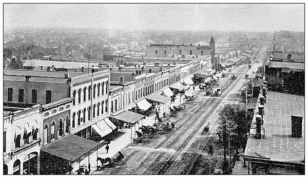 Antique photograph from Lawrence, Kansas, in 1898: Massachusetts Street