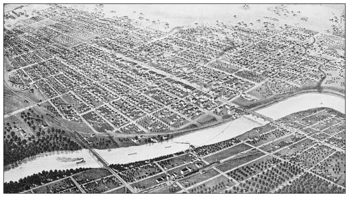 Framed Print : Antique photograph from Lawrence, Kansas, in 1898: Lawrence in 1880 Framed Print : Antique photograph from Lawrence, Kansas, in 1898: Lawrence in 1880