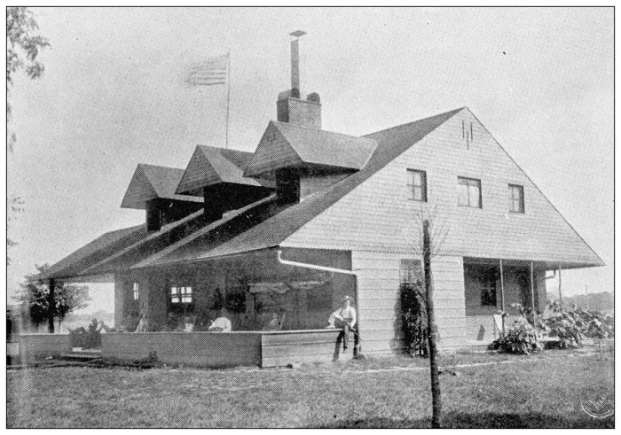 Framed Print : Antique photograph from Lawrence, Kansas, in 1898: Lake view club house