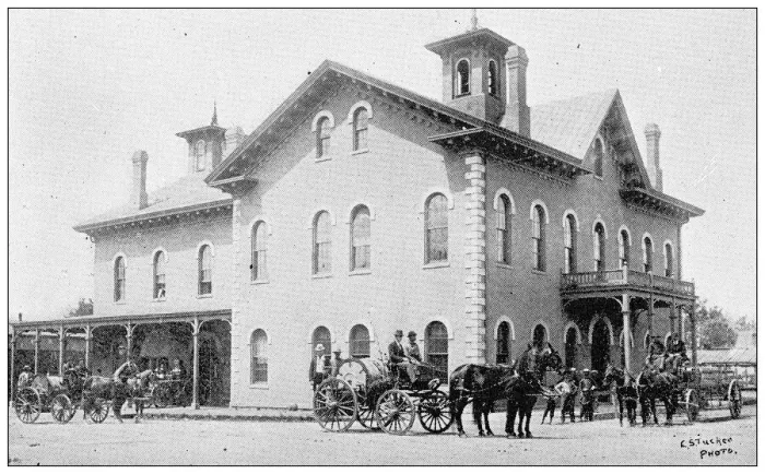 Framed Print : Antique photograph from Lawrence, Kansas, in 1898: Courthouse and Town Hall