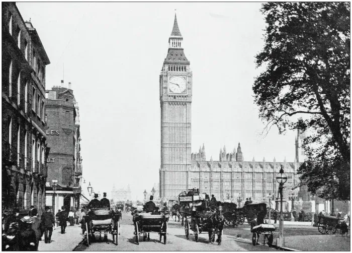 Framed Print : Antique photograph of London: Bridge Street, Westminster Framed Print : Antique photograph of London: Bridge Street, Westminster