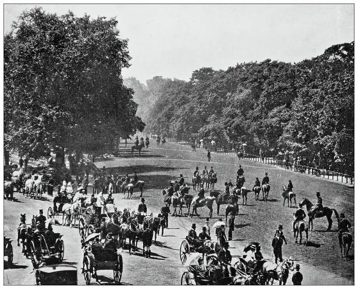 Framed Print : Antique photograph of London: Rotten Row Framed Print : Antique photograph of London: Rotten Row