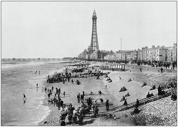 Antique photograph of seaside towns of Great Britain and Ireland: Blackpool