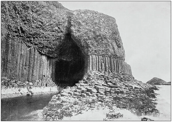 Antique photograph of seaside towns of Great Britain and Ireland: Staffa