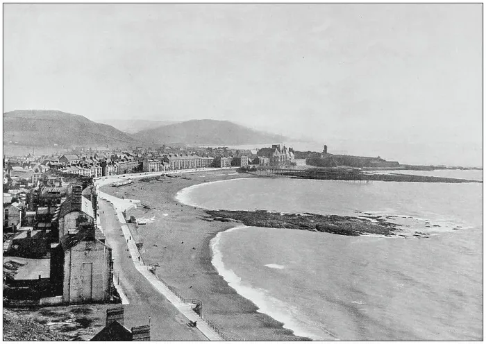Framed Print : Antique photograph of seaside towns of Great Britain and Ireland: Aberystwyth