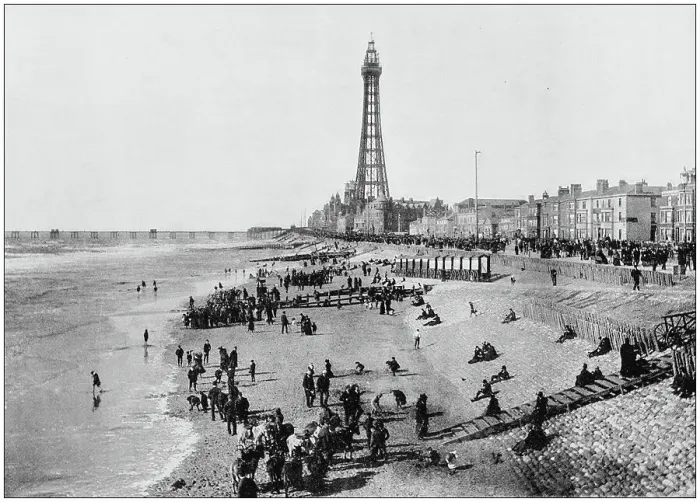 Framed Print : Antique photograph of seaside towns of Great Britain and Ireland: Blackpool Framed Print : Antique photograph of seaside towns of Great Britain and Ireland: Blackpool