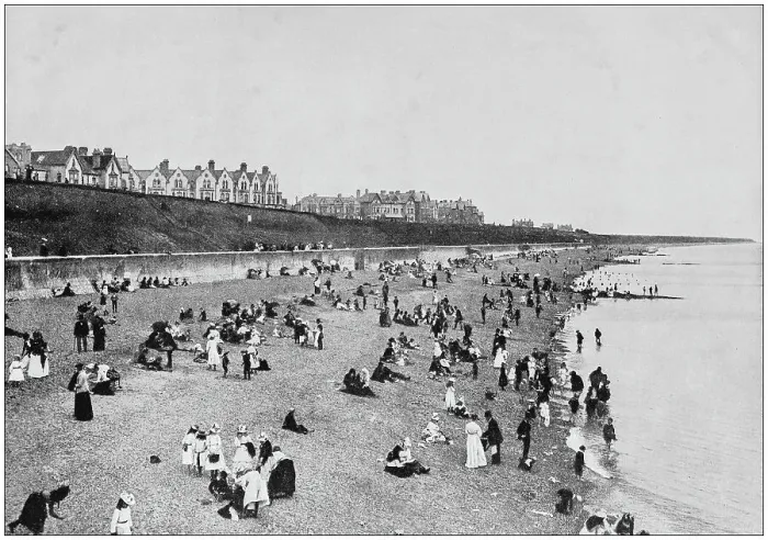 Framed Print : Antique photograph of seaside towns of Great Britain and Ireland: Clacton on sea