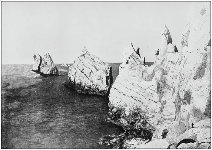 Framed Print : Antique photograph of seaside towns of Great Britain and Ireland: The Needles Framed Print : Antique photograph of seaside towns of Great Britain and Ireland: The Needles